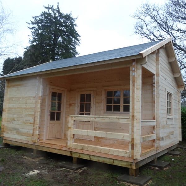 The log cabin build is completed and now the hard work starts for Mr Teague