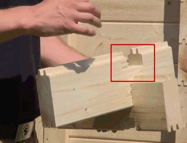 This is just a straight cut, there is no secondary cut in the log. The secondary cut helps to form a seal and keeps out the weather. Without this there are possibly tons of problems.