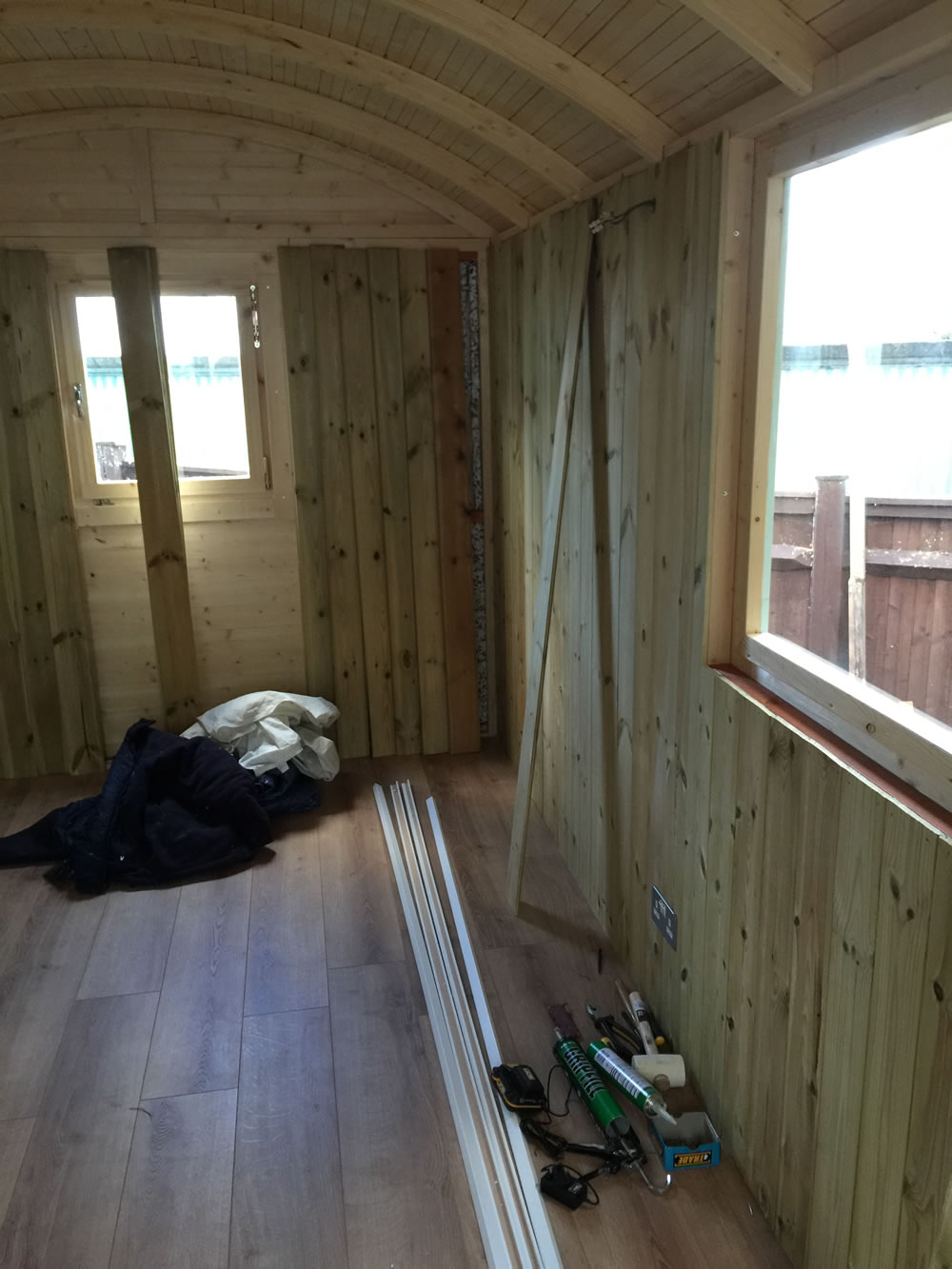 Tongue and groove timber lining - we can also supply lining boards of 18mm and 27mm if asked.