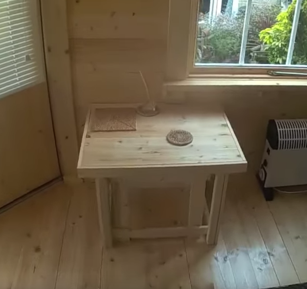 A nest of tables made from Spruce floor boards.
