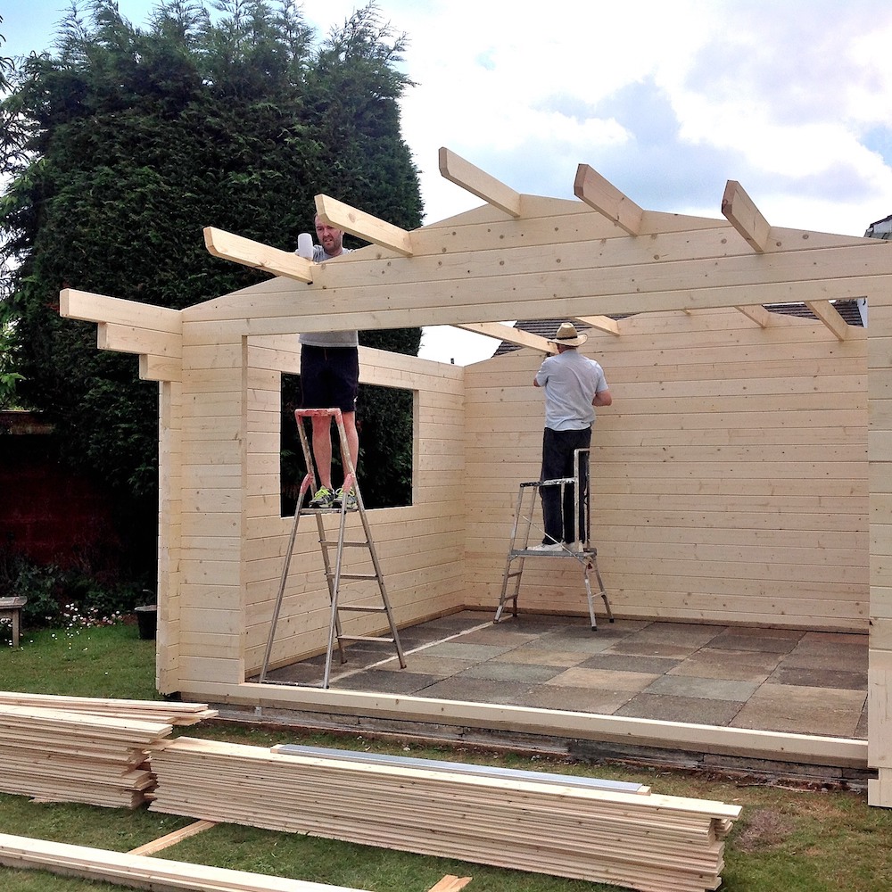 Once the purlins are in the roof then becomes stable and roof boards can be nailed on.