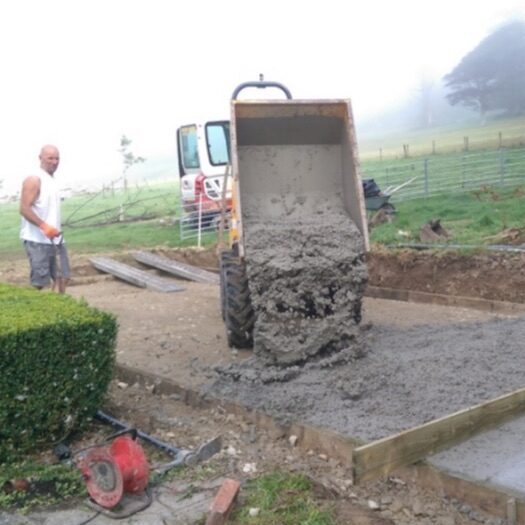 Pouring the Cement
