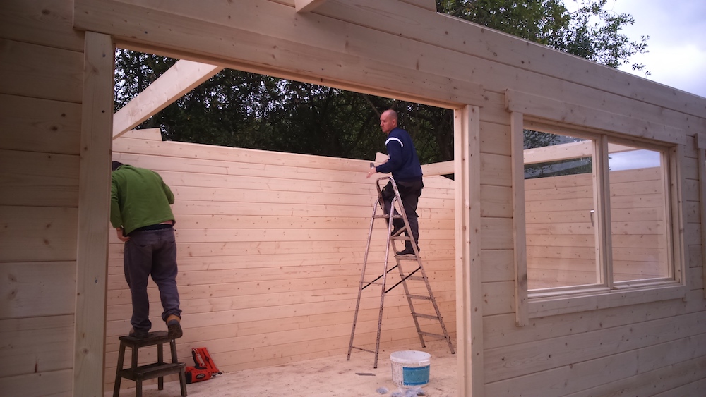 The Installation Of The Gijs Log Cabin Purlins