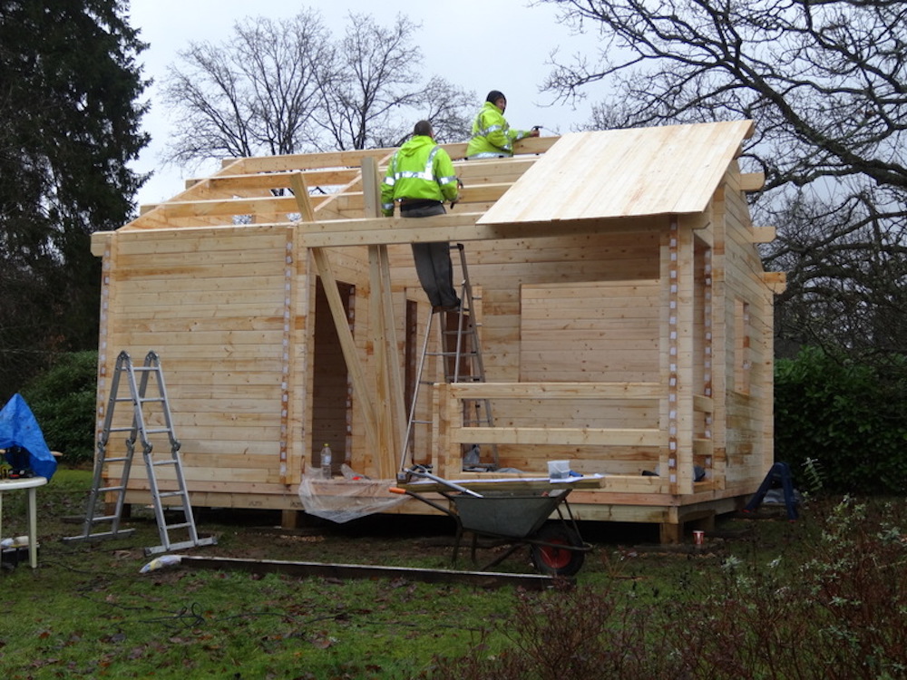 Edelweiss Log Cabin Roof Board Installation