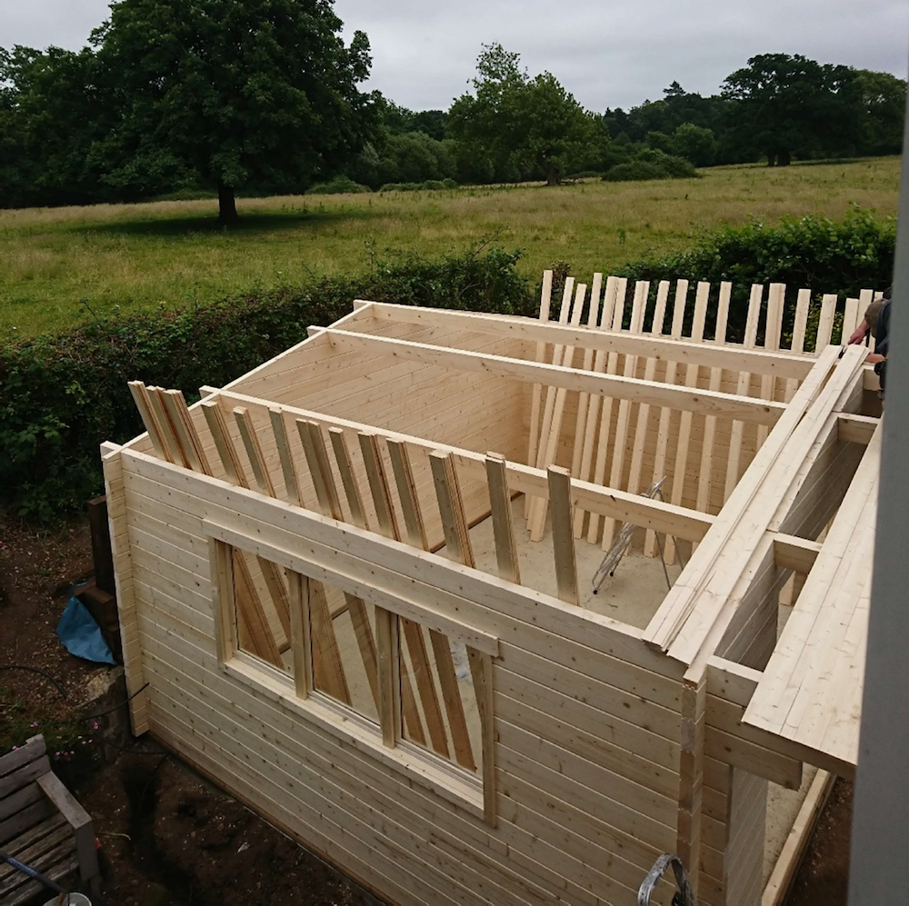 Newcastle Log Cabin Roofboard Installation