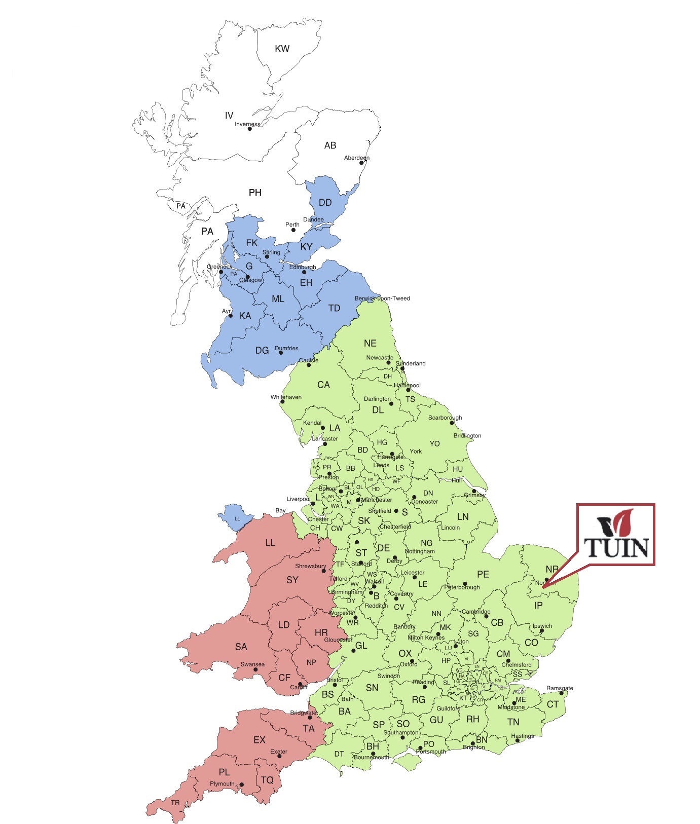 Delivery map UK