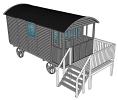 Front Facing Shepherd Hut With Side Stairs