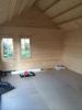 Trev 70mm Clock house log cabin inside - Old window configuration 