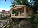 Bristol log cabin with a modified veranda by the customer