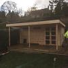 Etten 28mm modern log cabin with front canopy