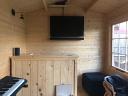 Inside the Daisy log cabin