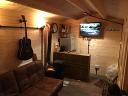 Inside the Justine log cabin - Used for a man cave/pub