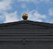 Metal finial for square roofs with optional brass ball