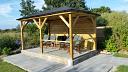 Grande Gazebo with timber walls and glass infils