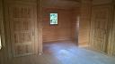 Inside the Kay log cabin