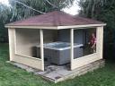 Marit gazebo log cabin makes a great hot tub cover