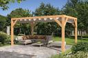 Planed Larch sliding shade supporting structure