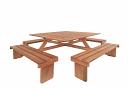 Large Hardwood square picnic table