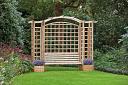 Trellis Arbour with planters and bench