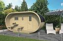 Log cabin oval sauna