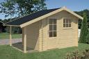 Lars 28mm log cabin with side canopy