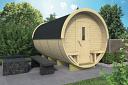 Log cabin barrel office / camping pod