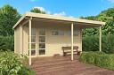 Etten 28mm modern log cabin with front canopy