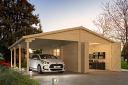 Garage with a carport attached