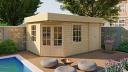 Helge flat roof cabin with shed