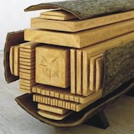 Cuts in the log cabin timber